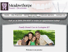 Tablet Screenshot of meadowthorpefamilydentistry.com